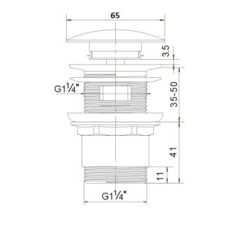 Донный клапан Orange X1-004w универсальный белый