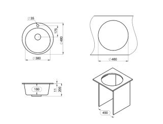 Мойка кухонная Granula 4801, ПЕСОК
