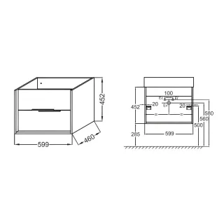 Тумба под раковину Jacob Delafon Vivienne EB1666-J5-J5 60 см белый глянец