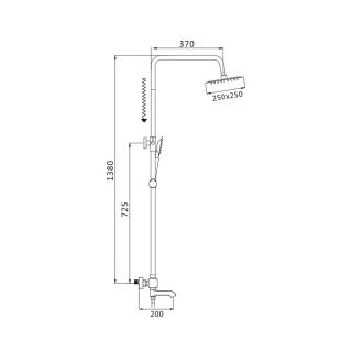 Душевая стойка с термостатом Shevanik S3096C белый