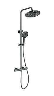 Душевая стойка Wonzon & Woghand INN 1 WW-B3013-T1-BGG с термостатом тёмный графит