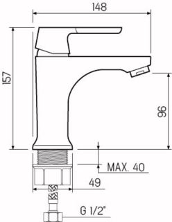 Смеситель для раковины РМС SL123BL-001F хром