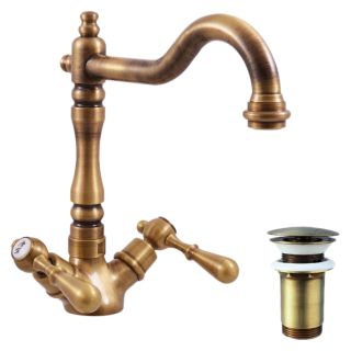 Смеситель для раковины Rav Slezak Morava retro MK421.5/8SM Бронза