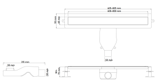 Душевой лоток Boheme Premium Linear 982-60-CB 60 см брашированная медь