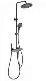 Душевая стойка Wonzon & Woghand The One WW-B3094-BGG с термостатом тёмный графит