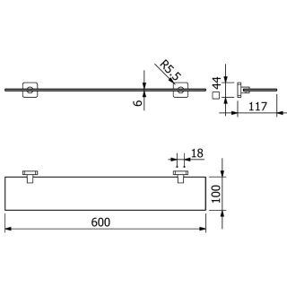 Полка стеклянная Kludi Vela S 2597353 60 см белый матовый