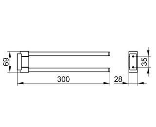 Двойной держатель для полотенца Keuco Plan 14919370000 черный