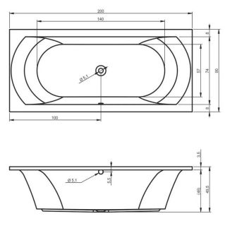 Акриловая ванна Riho Lima B054001005 200х90см белый