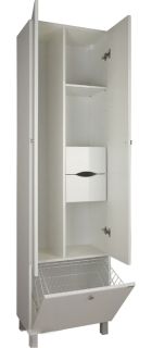 Шкаф-колонна Акватон Симпл с бельевой корзиной белый 1A137403SL010