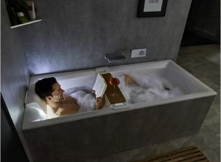 Акриловая ванна с подсветкой Riho Still Square LED B099003005 180х80см светодиоды и подголовник справа белый