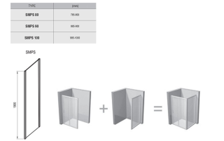 Боковая часть Ravak SmartLine SMPS-100 9SPA0A00Z1 Transparent профиль хром правый
