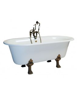 Ванна из искусственного камня Фэма Стиль Феррара на опорах черных 171x82 см