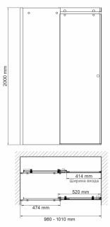 Душевая дверь Wasserkraft Vils 100см серебристый 56R12