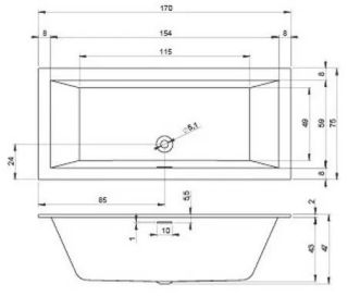 Акриловая ванна Riho Rethink Cubic B105001005 170х75см белый