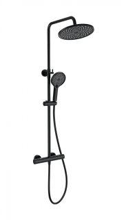 Душевая стойка Wonzon & Woghand INN 1 WW-B3013-T1-MB с термостатом чёрный матовый