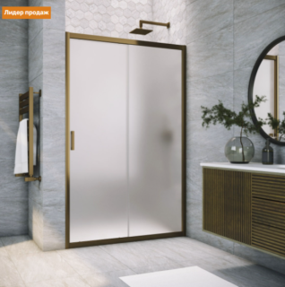 Душевая дверь в нишу Vegas Glass ZP Tur Novo h1900 130 05 10 профиль бронза, стекло сатин