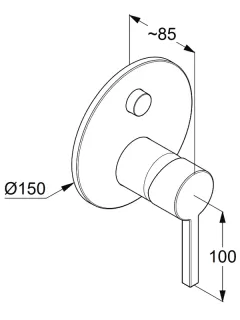Смеситель для ванны и душа Kludi Nova Fonte Puristic 20759N515 брашированный никель