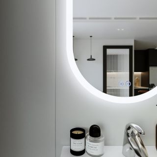 Зеркало с подсветкой Бриклаер Вега 4627125415715 с голосовым управлением и подогревом 55 см сенсор на зеркале