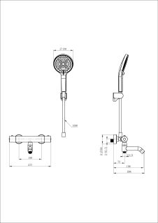 Смеситель для ванны с душем Wonzon & Woghand INN 3 WW-B2065-A1-MW с термостатом белый матовый