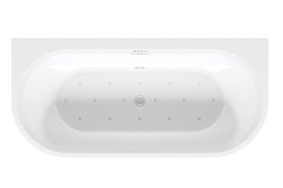 Акриловая ванна Riho Desire Back2Wall Velvet Sparkle System LED B089004220 180x84см с аэромассажем и подсветкой чёрный матовый/белый матовый