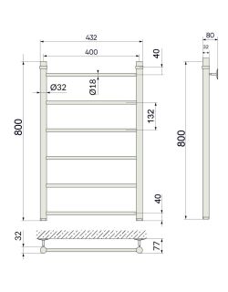 Полотенцесушитель водяной Indigo Line LLW80-40 80x40 см хром