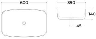 Раковина Sintesi SIN-LVB-APP-405 60см белый
