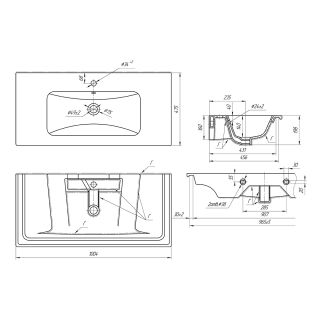 Раковина Lemark Эйфория 641235 белая 100 см