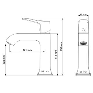 Смеситель для раковины Wonzon & Woghand Flex WW-88018072-MB чёрный матовый
