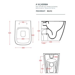 Унитаз Artceram A16 ASV004 01 86 белый