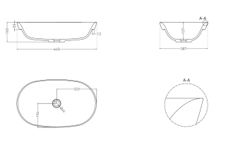 Полувстраиваемая раковина Salini Marea 01 S-Stone 1802201M 65см белый матовый
