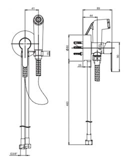 Гигиенический душ со смесителем Paini Aosta 92CR304KM хром