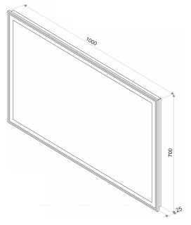 Зеркало с подсветкой Continent Aralia ЗЛП446 с сенсорным выключателем 100см
