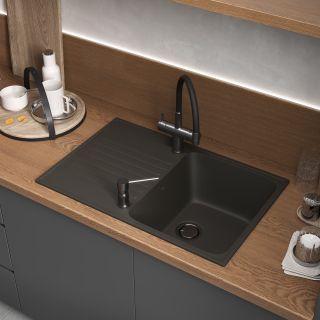 Мойка кухонная Reflexion Bolero 74-BL RF0574BL черный