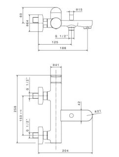 Смеситель для ванны с душем Kerama Marazzi Ole 69440KM.21.018 хром