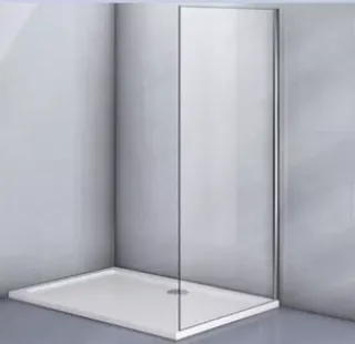 Боковая панель Veconi KP-05, 800х1900 хром, стекло прозрачное