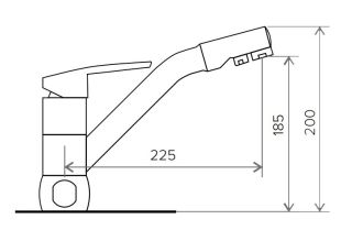 Смеситель для кухни Tolero Дуо серый металлик/хром 694845
