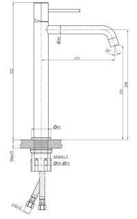 Высокий смеситель для раковины Raiber Graceful RP-002 хром