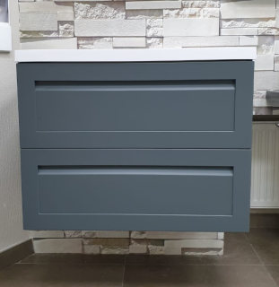 Подвесная тумба под раковину Art&Max Platino 100см серый матовый AM-Platino-1000-2C-SO-GM