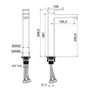 Смеситель для раковины Wonzon & Woghand Cube 2.0 WW-88019068-CR хром