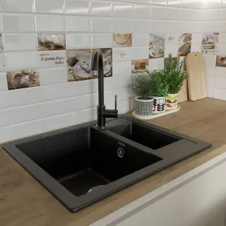 Мойка кухонная GranFest Чёрнаяя Quadro Q-610 K чер