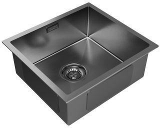 Мойка кухонная Paulmark Aller PM904444-GM воронёная сталь