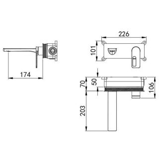 Встраиваемый смеситель для раковины Kohr ZORN 1LN080102CP хром