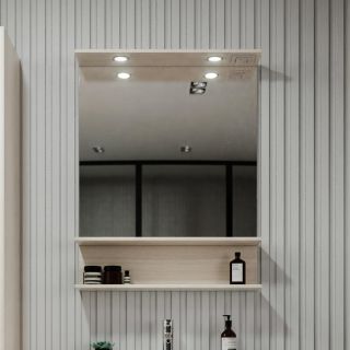 Зеркало с подсветкой Бриклаер Чили 4627125414947 70 см светлая лиственница