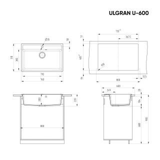 Кухонная мойка Ulgran Classic U-600-302 песочный