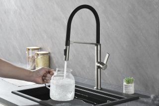 Смеситель для кухни Paulmark Barrel Ba214029-BS нержавеющая сталь