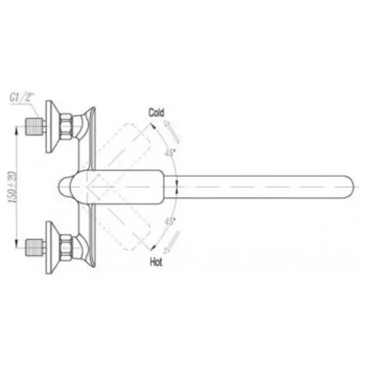 Смеситель для ванны Triton Панама Щ0000020926 белый