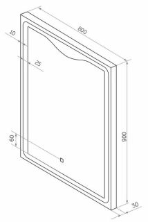 Зеркало с подсветкой Continent Amaze ЗЛП643 с сенсорным выключателем 80см