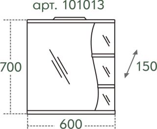 Зеркальный шкаф СанТа Волна 101013 60см левый белый