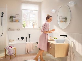 Смеситель для ванны с душем Hansgrohe Rebris S 72466670 черный матовый