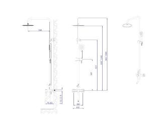 Душевая система с изливом RUSH Melos (SUS1101-40Black)